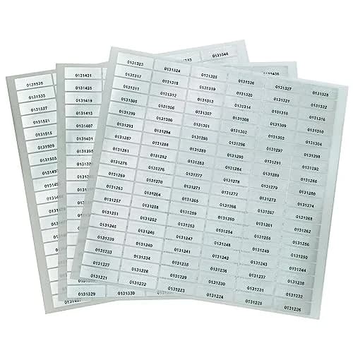 TLK&FBB Tamper Proof Holographic Security Labels 0.25 x 1 Inch (580 Pieces, Silver) | Sequential Numbering for Asset Protection thumbnail 6