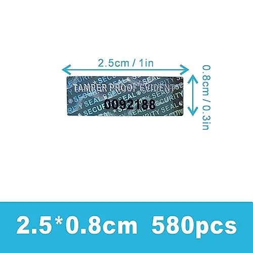 TLK&FBB Tamper Proof Holographic Security Labels 0.25 x 1 Inch (580 Pieces, Silver) | Sequential Numbering for Asset Protection thumbnail 2