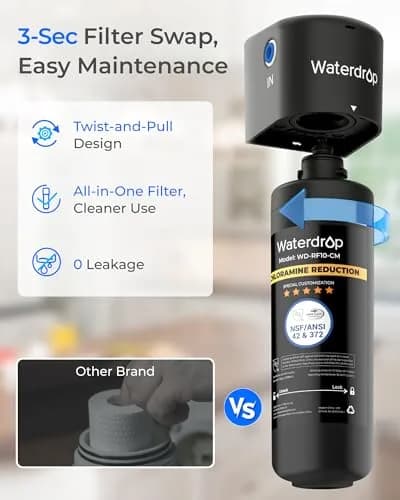 Waterdrop 10UB-CM Under Sink Water Filter System 950 Gallons (3596 Litres) | NSF/ANSI 42 Certified Chloramine Reduction thumbnail 8