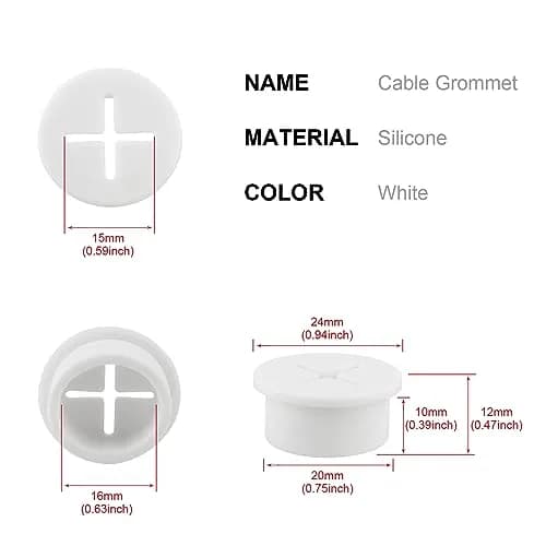 KITANIS Desk Grommet 3/4 Inch Silicone Cable Hole Cover | Durable, Easy Install, Wire Management thumbnail 2