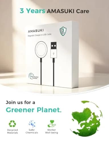 Amasuki Magnetic Fast Charging Cable for Apple Watch 1m (3.3ft) | Charges Series 1-11 & Ultra Models thumbnail 5