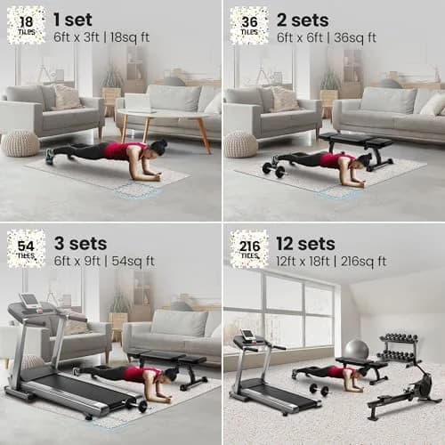 BeMaxx Gym Mats Set - EVA Interlocking Foam Floor Tiles 18 pcs | Anti-Fatigue Workout Mat Puzzle thumbnail 3
