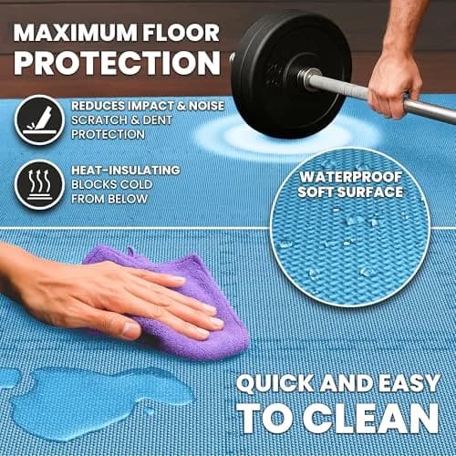 BeMaxx Interlocking EVA Foam Floor Tiles Workout Mat Set with Edge Pieces - 18 Tiles, 18 sq ft, Sky Blue | Protects Floors from Scratches, Noise & Sweat thumbnail 7