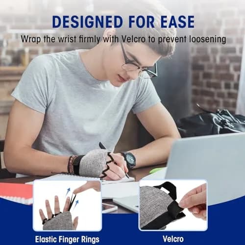 Zipcase Weighted Gloves for Tremors, 0.23 kg (0.5 lb) Each, Gray | Stabilizing Hand Exercise Aid thumbnail 5