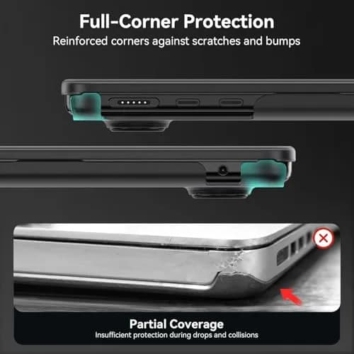 EooCoo Hard Case for MacBook Air 15 inch M2-M5 (A2941/A3114/A3241/A3448) with Keyboard Cover & Screen Protector, Frost Black thumbnail 4