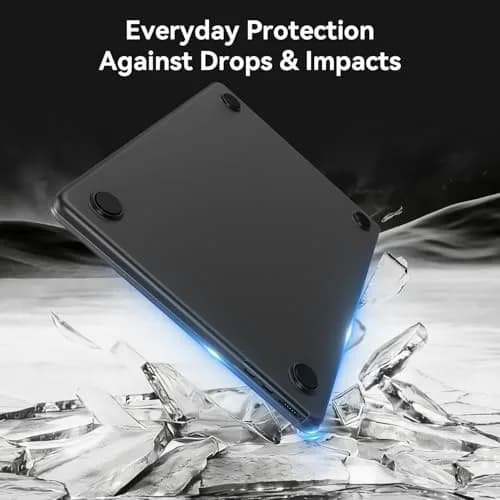 EooCoo Hard Case for MacBook Air 15 inch M2-M5 (A2941/A3114/A3241/A3448) with Keyboard Cover & Screen Protector, Frost Black thumbnail 5