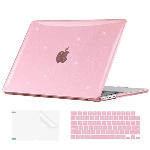 EooCoo Sparkly Pink Hard Case for MacBook Air 15 inch (M2-M5) | Includes Keyboard Cover & Screen Protector thumbnail 1