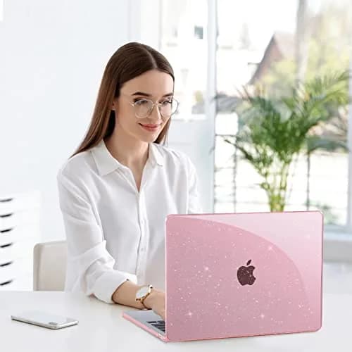 EooCoo Sparkly Pink Hard Case for MacBook Air 15 inch (M2-M5) | Includes Keyboard Cover & Screen Protector thumbnail 6