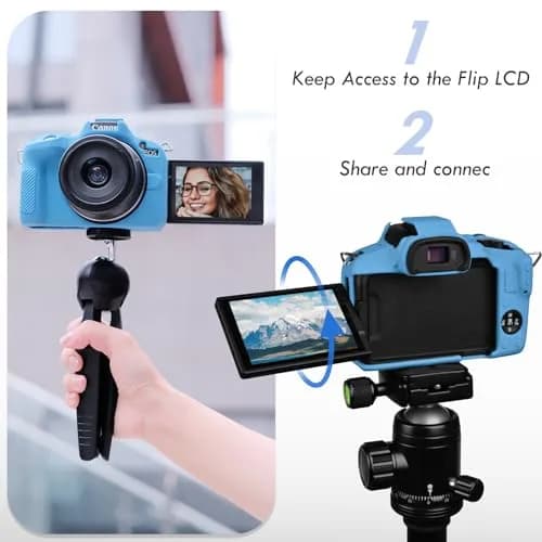 Rieibi EOS R50 Camera Case Blue | Soft Silicone Protective Grip for Canon EOS R50 Vlogging Camera thumbnail 5