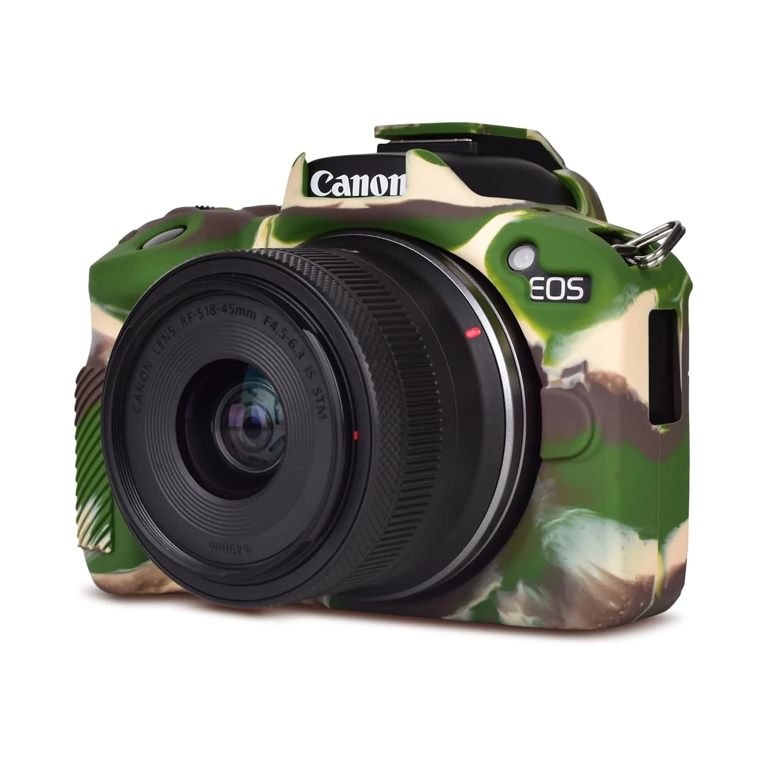 Rieibi EOS R50 Camera Case Soft Silicone Protective Grip Cover for Canon EOS R50 | Coffee — Camouflage