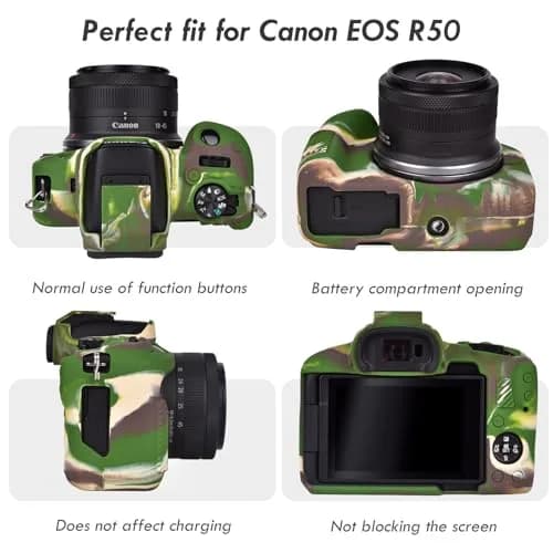 Rieibi EOS R50 Camera Case for Canon EOS R50 | Soft Silicone Protective Body Skin with Enhanced Grip & Precise Cutouts thumbnail 3