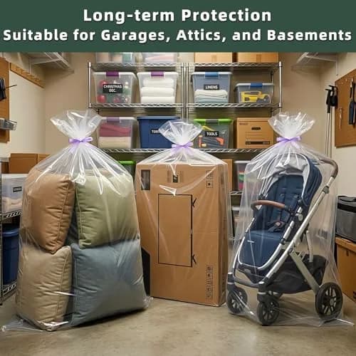 Yotelab Extra Large Clear Plastic Storage Bags 101.6cm x 152.4cm (40"x60") | Heavy Duty 2 Mil Thick for Luggage & Furniture thumbnail 6