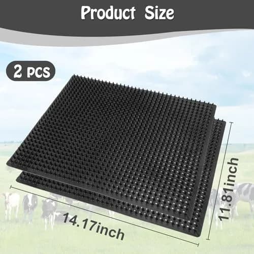 GINDOOR Horse Scratching Post Pad 14.17" x 11.85" | Durable Soft Rubber for Horses & Livestock thumbnail 2