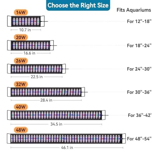 hygger Full Spectrum Aquarium LED Light 20W 55cm (21.6in) | 24/7 Day-Night Cycle, Timer, Dimmable, WRGB LEDs for 18-24 inch Tanks thumbnail 7