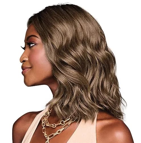 Hair u wear Kim Kimble Jordan Shoulder-Length Wavy Lob Wig with Beachy Texture, Average Cap, MC9/14SS Caramel Latte thumbnail 5