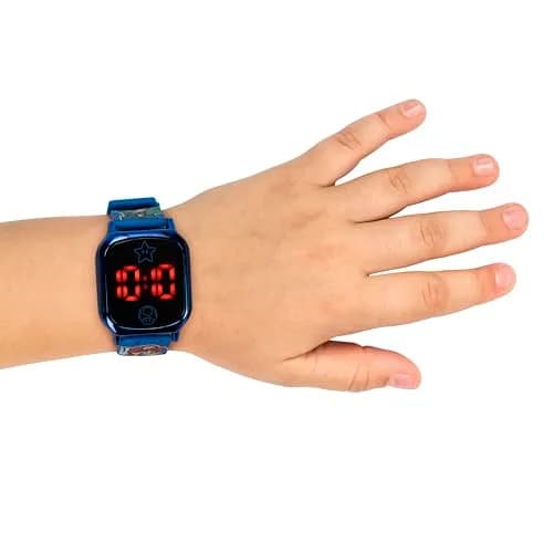 Accutime Super Mario Kids Digital Watch 20mm Blue Silicone Strap | Touch-Activated LED, Fun Mario & Luigi Design thumbnail 4