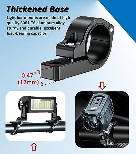 VAZESWIN 2PCS Aluminum Alloy Light Bar Mounts | Heavy-Duty Roll Cage Brackets for Vehicles thumbnail 5
