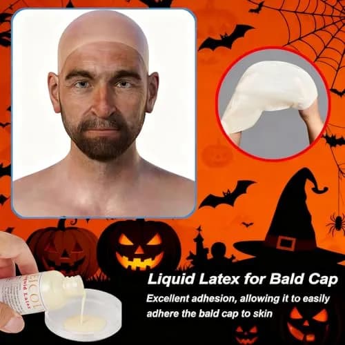 MEICOLY Clear White Liquid Latex with Sponge | Realistic SFX Makeup for Halloween Costumes & Bald Caps (60ml / 2.1 Oz) thumbnail 3
