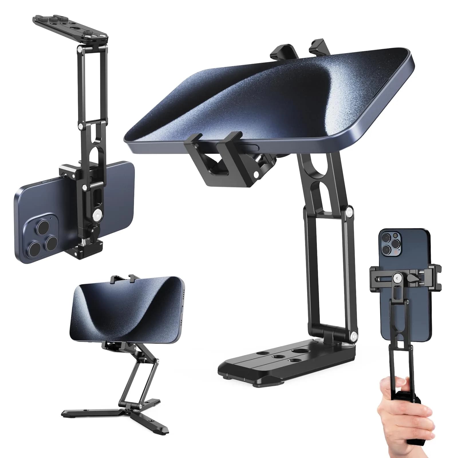 NEEWER Magnetic Tripod Phone Mount Cold Shoe Adapter with 1/4" Thread | Aluminum, Black, 39.8g (1.4 oz) — Black