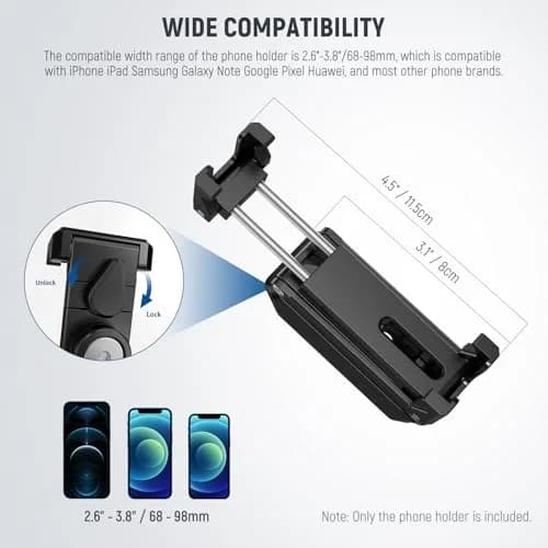 NEEWER SP-04 Metal Smartphone Tripod Mount with Cold Shoes & Handheld Grip, 18cm (7.1") Extended Height | Stable Vlogging & Streaming Accessory thumbnail 5