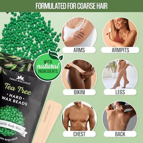 Tress Wellness Tea Tree Hard Wax Beads 567 g (19.2 oz) | For Bikini, Brazilian & Full Body Hair Removal thumbnail 3