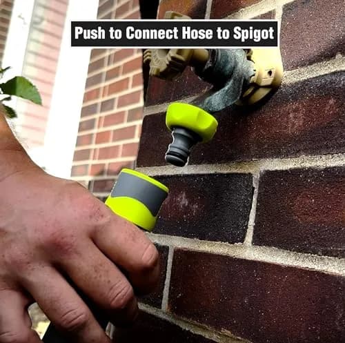 Flexzilla Garden Hose Quick-Connect Fittings 3/4 inch | Water-tight, Flow-Stop Coupler, Green thumbnail 7