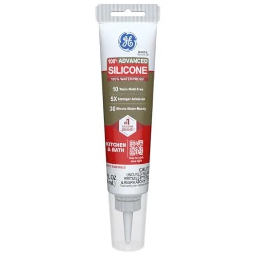 GE Advanced Silicone 2 Kitchen & Bath Caulk 82.8ml (2.8 fl oz) | 100% Waterproof Sealant with 5X Stronger Adhesion thumbnail 1