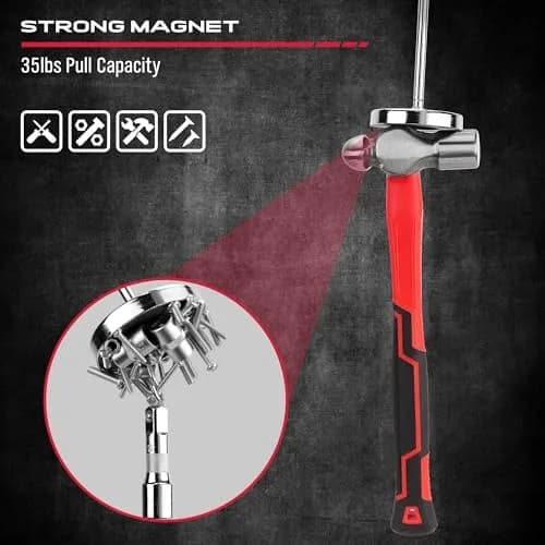 SEDY Telescoping Magnetic Sweeper Pickup Tool 35LB Pull Capacity 9" to 34" | Heavy Duty Magnetic Tool for Nails, Screws, and Metal Parts thumbnail 2
