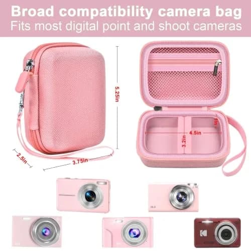 ALKOO Pink Digital Camera Case for Compact Cameras | Fits 5.25x3.75x2.5 Inches thumbnail 3