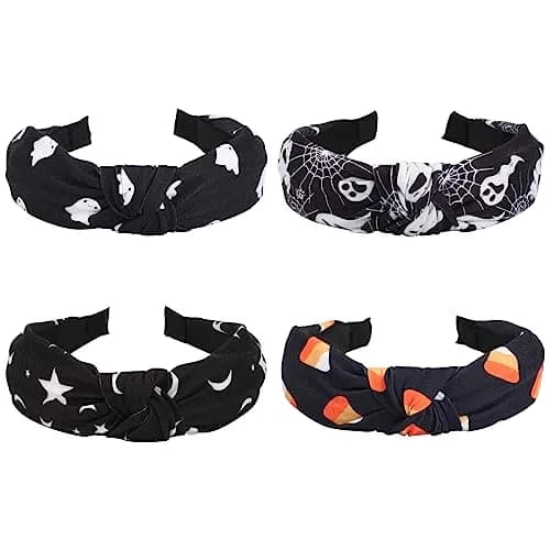 Ardorchid Halloween Headbands for Women Girls | 4-Pack Elastic Fabric Hairbands thumbnail 1