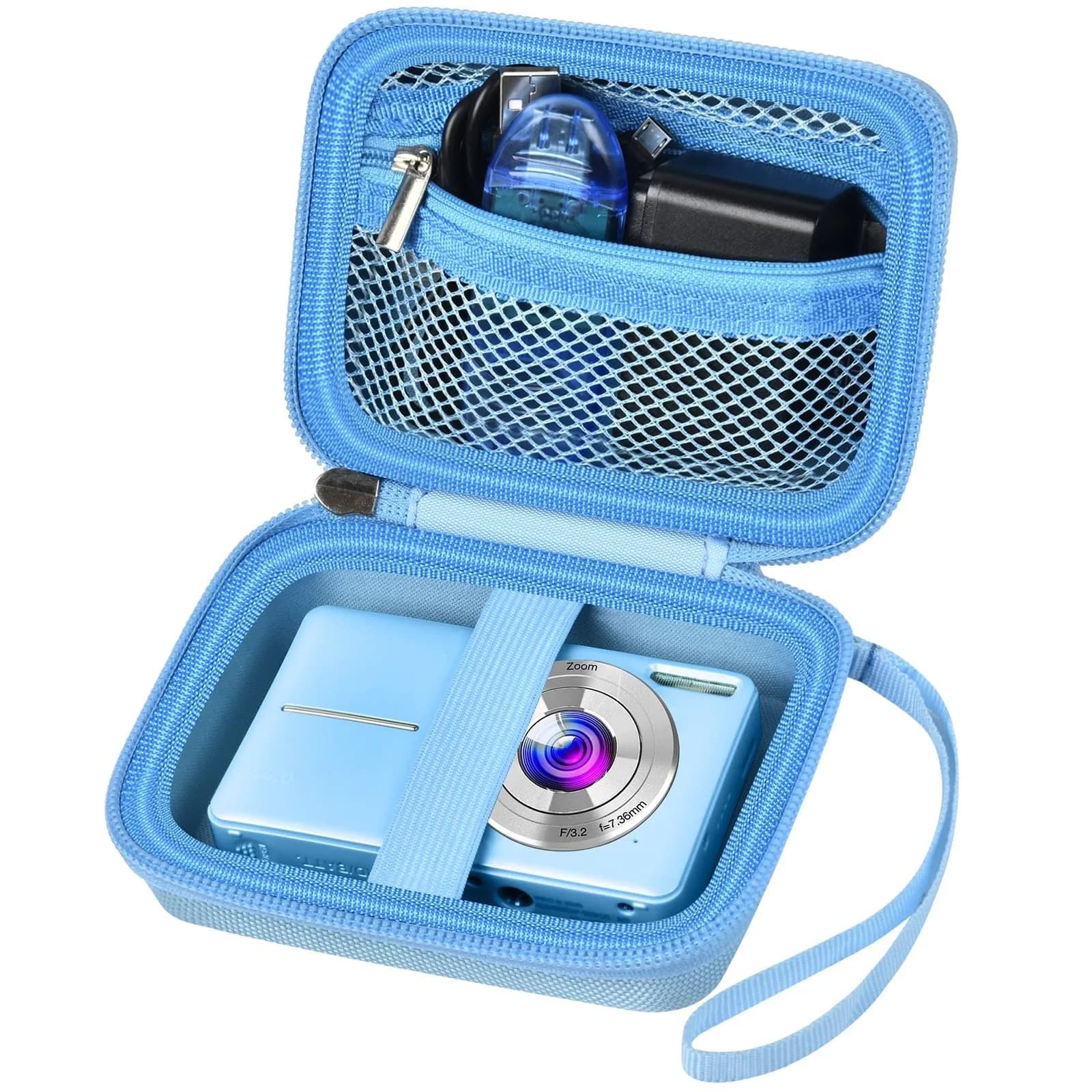 ALKOO Pink Digital Camera Case for Compact Cameras | Fits 5.25x3.75x2.5 Inches — Blue