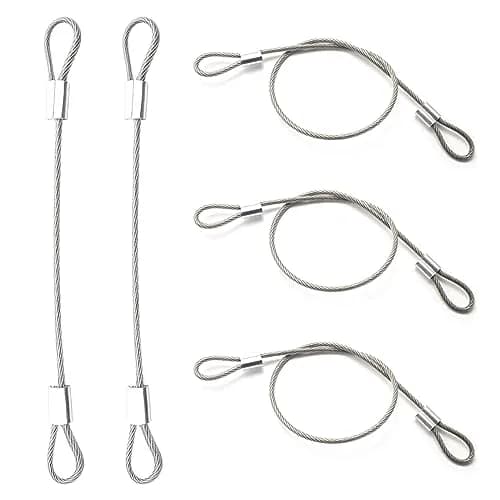PUSNMI Stainless Steel Cable with Loops 12in | Vinyl Coated, 2mm, 10 Pack thumbnail 1