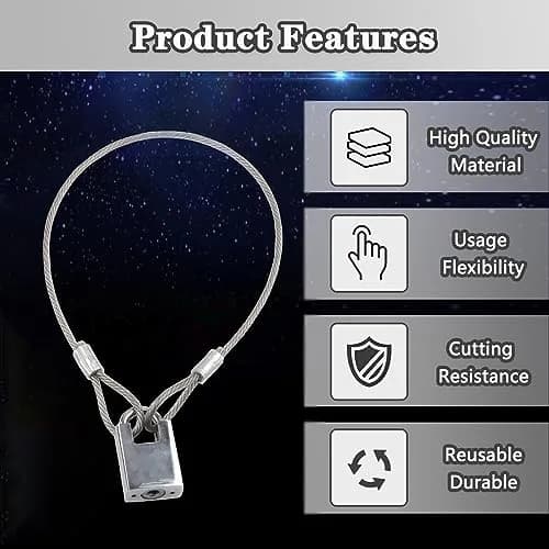 PUSNMI Stainless Steel Cable with Loops 12in | Vinyl Coated, 2mm, 10 Pack thumbnail 4