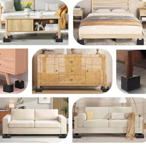 ANNKUT Furniture Risers 4 Inch | Heavy Duty Bed & Furniture Elevators for Home & Office thumbnail 7