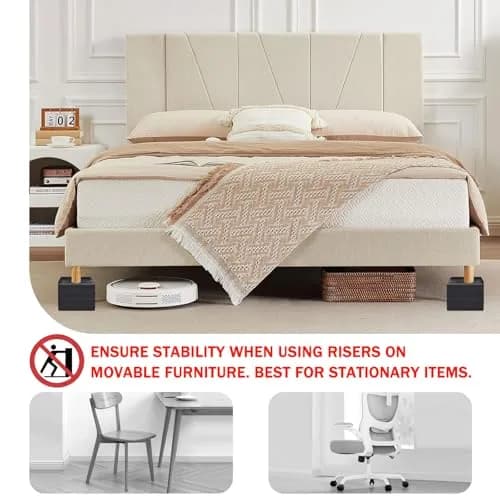 ANNKUT Furniture Risers 4 Inch | Heavy Duty Bed & Furniture Elevators for Home & Office thumbnail 4