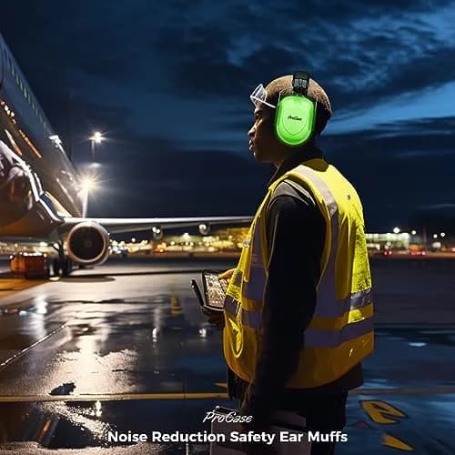 ProCase NRR 28dB Hearing Protection Earmuffs | Adjustable Noise Cancelling Headphones for Adults & Teens (Luminous) thumbnail 4