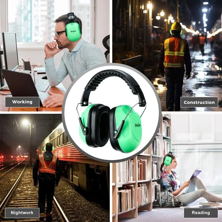 ProCase NRR 28dB Hearing Protection Earmuffs | Adjustable Noise Cancelling Headphones for Adults & Teens (Luminous) thumbnail 9