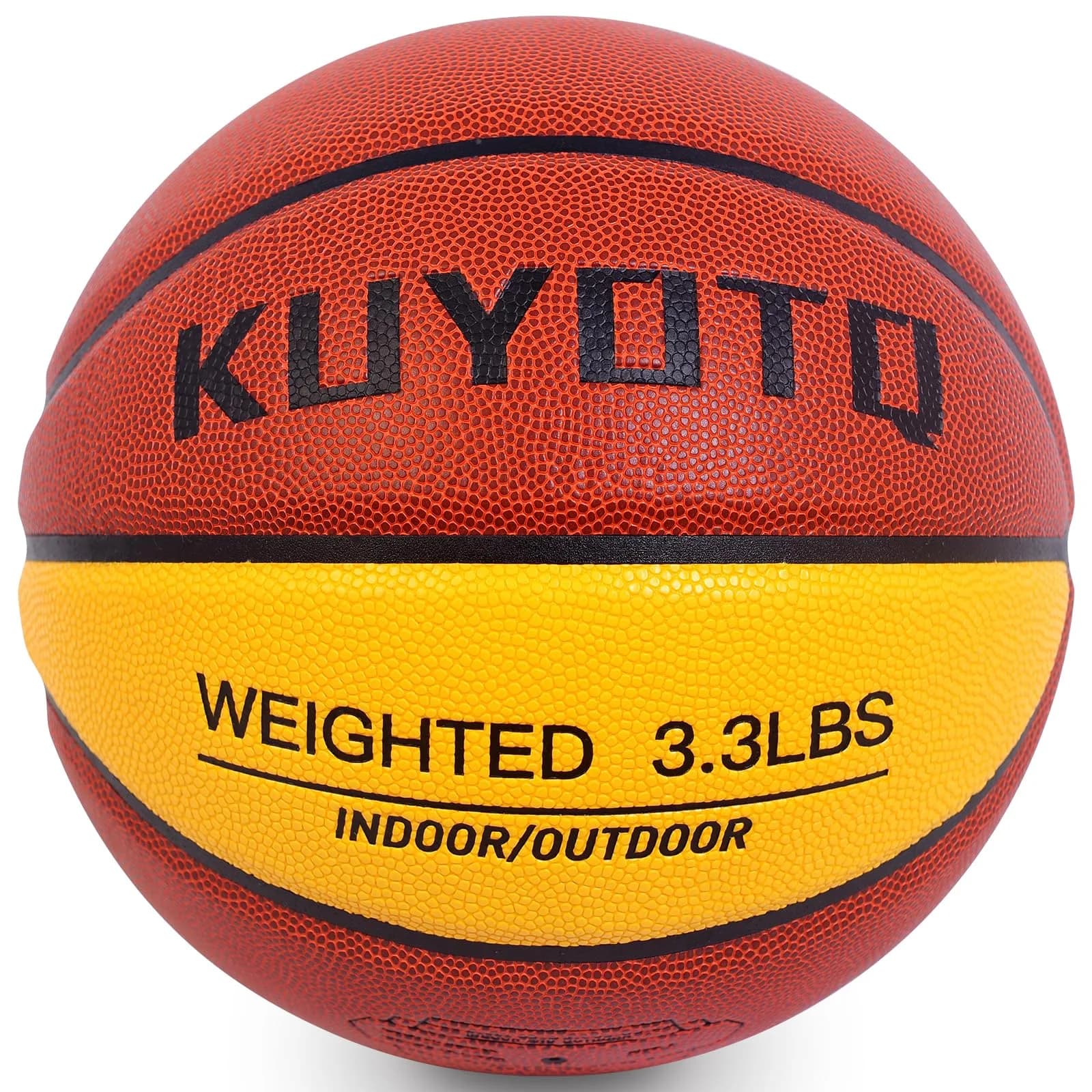 KUYOTQ 3lbs (1.36kg) Weighted Training Basketball Size 7 | Official Size Composite Leather Indoor/Outdoor — Size 7 - 3.3lbs