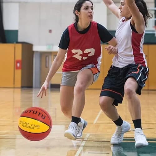 KUYOTQ 2.2lbs Weighted Training Basketball Size 6 (1.0kg) | Improve Ball Handling Dribbling thumbnail 4