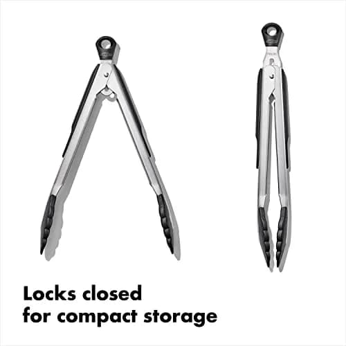 OXO Good Grips 2-Piece Tongs with Nylon Heads Set | 23cm (9") & 30cm (12") Locking Tongs for Cooking & Serving thumbnail 4