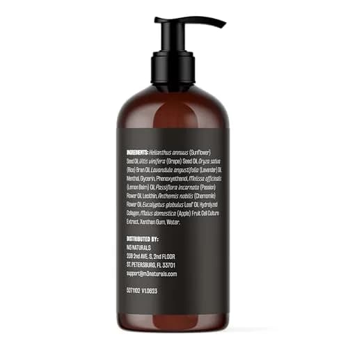 M3 Naturals Lavender Sensual Massage Oil 242ml (8 fl oz) | Calms Mind & Body with Collagen & Stem Cells thumbnail 2