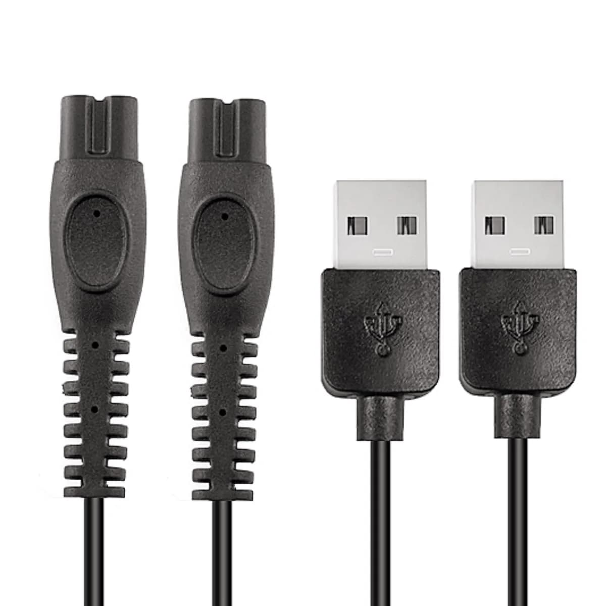 Qjin USB-A Charging Cable 100cm (3.3ft) 2-Pack | Safe & Fast Charging for Philips Norelco Shavers