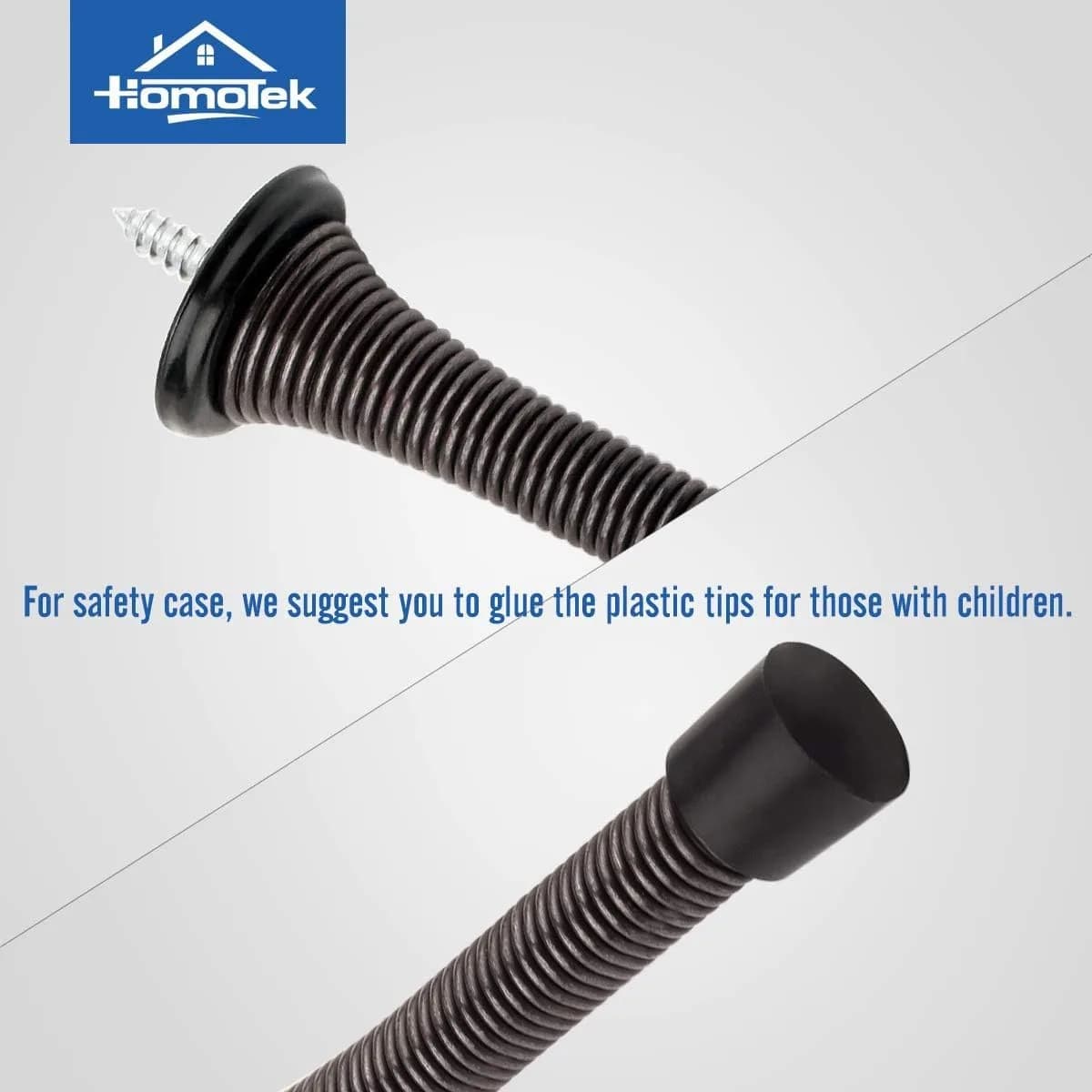 HOMOTEK Heavy Duty Spring Door Stops, 20 Pack Oil Rubbed Bronze | Value Pack Doorstop for Wall Protection thumbnail 4