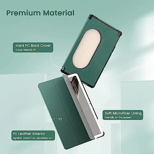 MoKo Dark Green Trifold Stand Case for Google Pixel Tablet 11 inch 2023 | Slim PU Leather TPU Back Full Protector thumbnail 3
