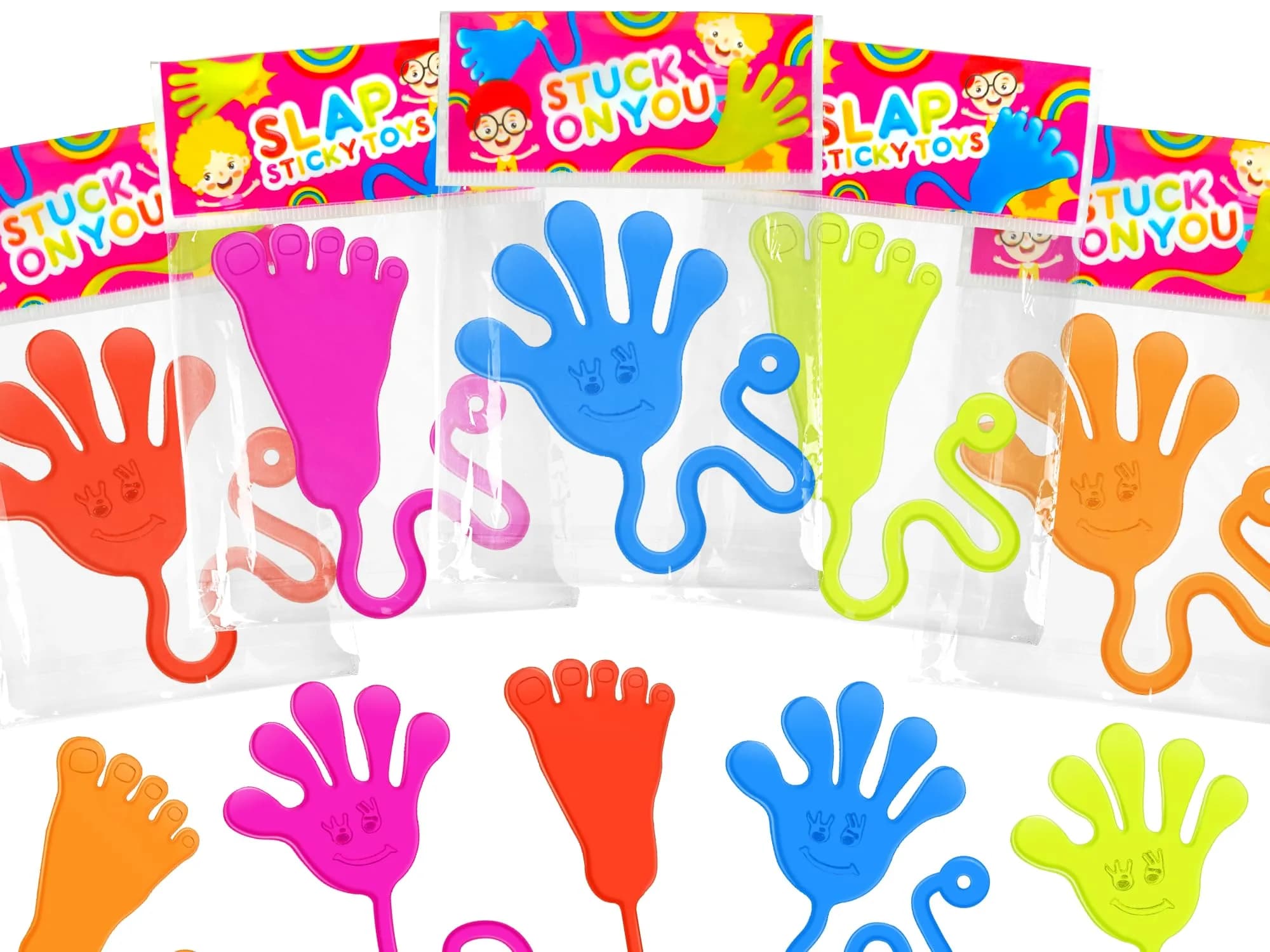 Leetous Sticky Hands & Feet Party Favors 20 PCS | Non-Toxic Vinyl Toys for Kids 3-6 Years