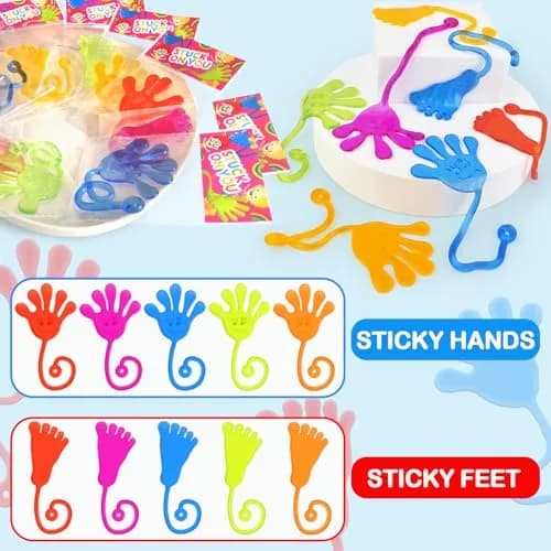 Leetous Sticky Hands & Feet Party Favors 20 PCS | Non-Toxic Vinyl Toys for Kids 3-6 Years thumbnail 2