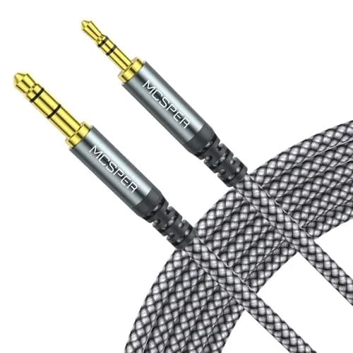 MCSPER 2-Pack 3.5mm to 2.5mm Aux Audio Cable (5FT) | Nylon Braided, Gold-Plated Connectors thumbnail 1