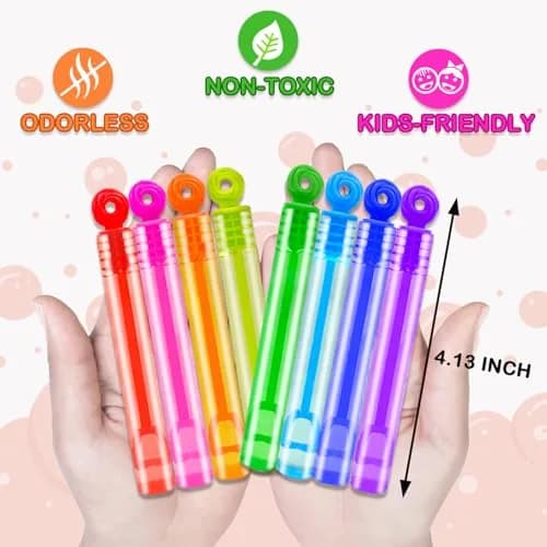 Leetous Mini Bubble Wands 32 Pack | Rainbow Colors, Donut Design, 10.6 cm (4.2 Inches) thumbnail 2
