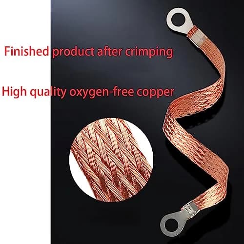 Euogeudel Flat Copper Braid Cable 6mm x 1.5mm (5m / 16.4ft) | Flexible Grounding Strap Wire thumbnail 4