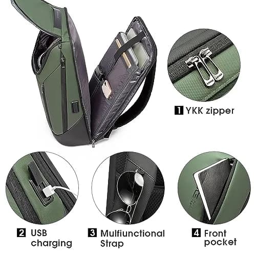 BANGE Business Waterproof Laptop Backpack 15.6" | Durable Travel & Business Bag with USB Port thumbnail 4